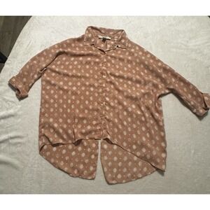 Forever 21 Womens Cold Shoulder Open Back Blouse Medium Beige?